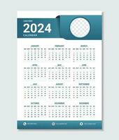 2024 parete calendario design modello vettore