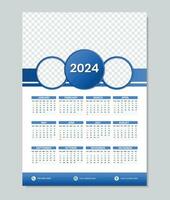 contento nuovo anno 2024 calendario design vettore