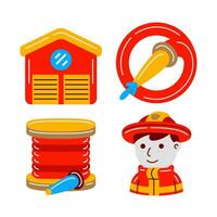 pompiere oggetti vettore illustrazioni impostato