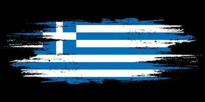 Grecia spazzola bandiera, Grecia bandiera spazzola acquerello bandiera design elemento vettore