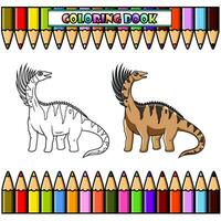 cartone animato bajadasauro per colorazione libro vettore