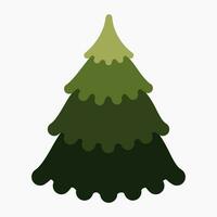 un' carino pianura Natale albero, abete rosso, pino, conifera senza decorazione, piatto vettore illustrazione isolato su bianca sfondo. allegro Natale e contento nuovo anno.