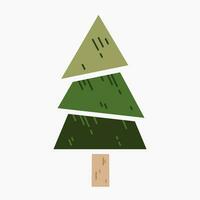 un' carino pianura Natale albero, abete rosso, pino, conifera senza decorazione, piatto vettore illustrazione isolato su bianca sfondo. allegro Natale e contento nuovo anno.