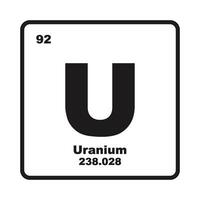 uranio chimica icona vettore