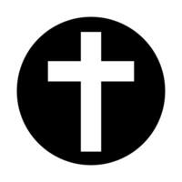 cerchio cristiano attraversare silhouette icona. cristiano simbolo. vettore. vettore