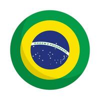 piatto design il giro brasiliano bandiera icona. vettore. vettore