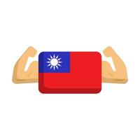 muscolo e Taiwan bandiera icona. taiwanese potenza. vettore. vettore
