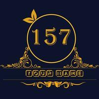 nuovo unico logo design con numero 157 vettore