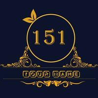 nuovo unico logo design con numero 151 vettore