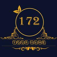 nuovo unico logo design con numero 172 vettore