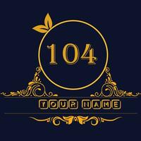 nuovo unico logo design con numero 104 vettore