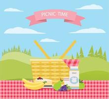 illustrazione vettoriale tempo picnic