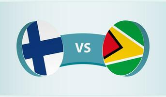Finlandia contro Guyana, squadra gli sport concorrenza concetto. vettore