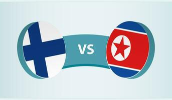 Finlandia contro nord Corea, squadra gli sport concorrenza concetto. vettore