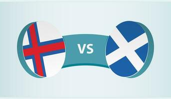 Faroe isole contro Scozia, squadra gli sport concorrenza concetto. vettore