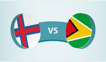 Faroe isole contro Guyana, squadra gli sport concorrenza concetto. vettore