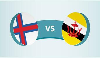 Faroe isole contro brunei, squadra gli sport concorrenza concetto. vettore