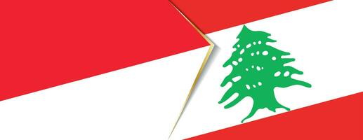Indonesia e Libano bandiere, Due vettore bandiere.