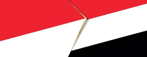 Indonesia e yemen bandiere, Due vettore bandiere.