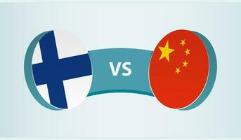 Finlandia contro Cina, squadra gli sport concorrenza concetto. vettore