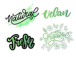 100 vettore naturale lettering timbro illustrazione slogan calligrafia