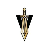 lettera v spada arma logo vettore illustrazione, astratto vettore illustrazione, pugnali e coltelli, logotipo elemento per modello.