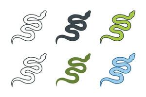 serpente icona collezione con diverso stili. serpente icona simbolo vettore illustrazione isolato su bianca sfondo