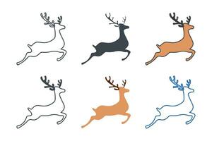 renna icona collezione con diverso stili. cervo icona simbolo vettore illustrazione isolato su bianca sfondo