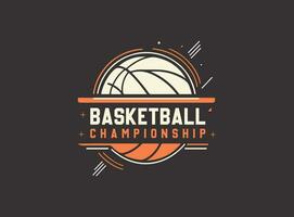 pallacanestro campione logo illustrazione. pallacanestro logo design professionista vettore