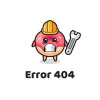 errore 404 con la simpatica mascotte ciambella vettore