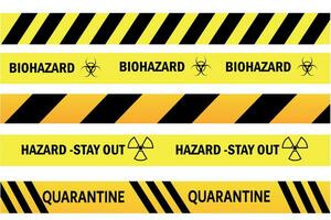 nastri. impostato di giallo e rosso avvertimento nastri. astratto avvertimento Linee per Polizia Stradale, costruzione siti e medico industria. collezione di vettore Pericolo nastri.