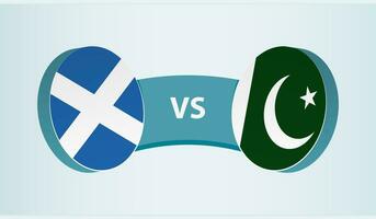 Scozia contro Pakistan, squadra gli sport concorrenza concetto. vettore