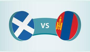 Scozia contro Mongolia, squadra gli sport concorrenza concetto. vettore