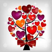 biglietto di san valentino sull'albero, illustrazione vettoriale