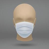 testa con design della maschera medica vettore