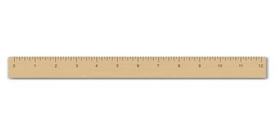 modello di righello di misurazione in legno realistico per il tuo design vettore