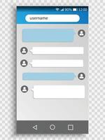 interfaccia di chat del telefono. messaggi sms. schermo dello smartphone. vettore