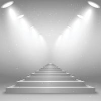 scale bianche illuminate da riflettori, realistiche vettore
