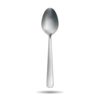 illustrazione del cucchiaio di metallo realistico. vettore