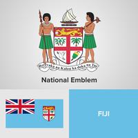 Emblema nazionale, mappa e bandiera vettore