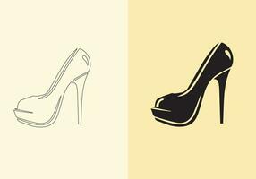 un' distinto paio di colorato Da donna scarpe. Da donna stiletto tacco alto scarpa collezione. elegante scarpe per ragazze. vettore