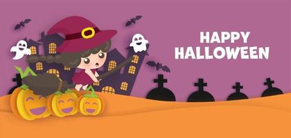 felice halloween banner i. vettore