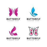 vettore dell'icona del logo del marchio bella farfalla