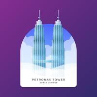 Modello di sfondo creativo di Petronas Towers Landmark vettore