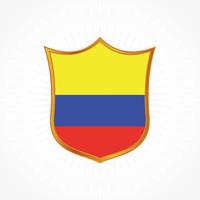 vettore di bandiera colombia con cornice scudo