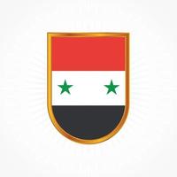 vettore di bandiera siria con cornice scudo