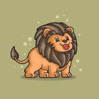 carino piccolo leone illustrazione stile grunge vettore