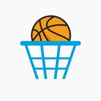 cestino palla simbolo vettore modello. pallacanestro logo