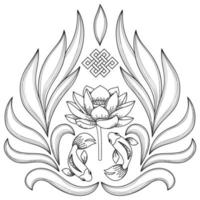 modello di simboli del buddismo vettore