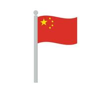 bandiera di Cina su pennone isolato vettore